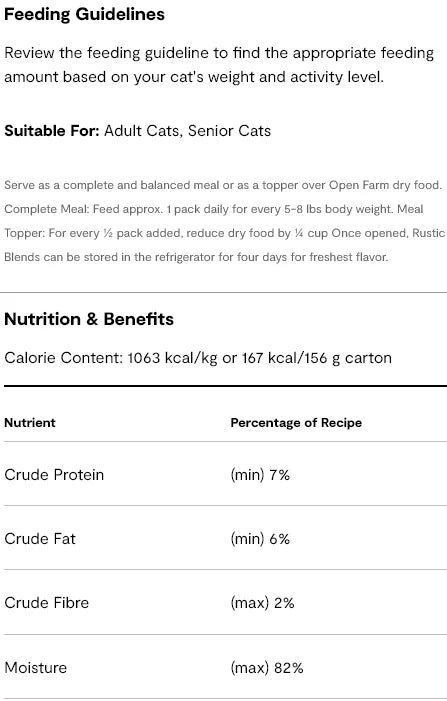 Open Farm Chicken Rustic Blend Wet Cat Food 155G