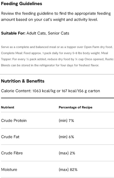 Open Farm Chicken Rustic Blend Wet Cat Food 155G