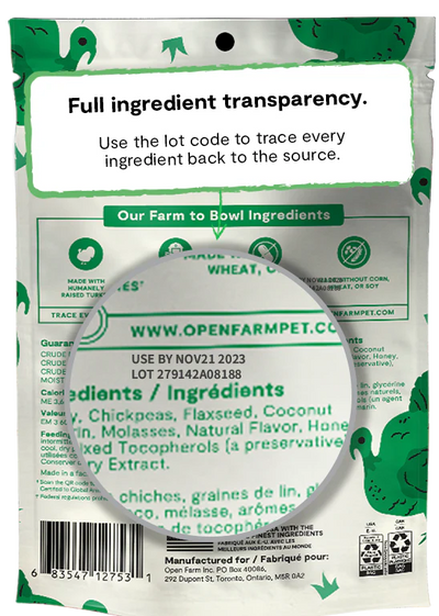 Open Farm Grain Free Jerky Strips Turkey Dog Treat 158G