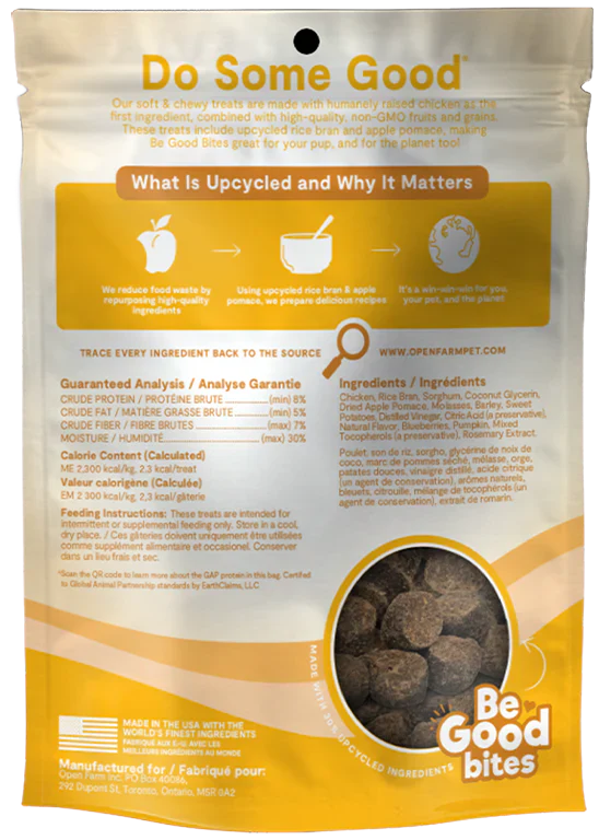 Open Farm Be Good Bites Chicken Recipe Dog Treat 170G