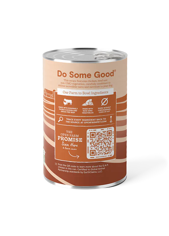 Open Farm Chicken & Grass Fed Beef Pate Wet Dog Food 354G