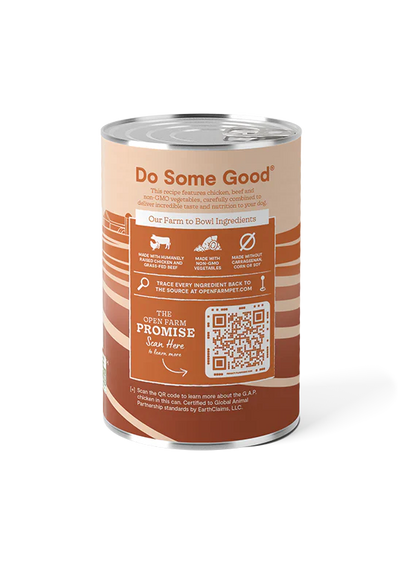 Open Farm Chicken & Grass Fed Beef Pate Wet Dog Food 354G