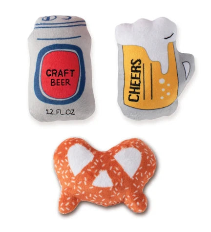 PetShop by Fringe Studio Beer 3pcs Mini Dog Toy Set