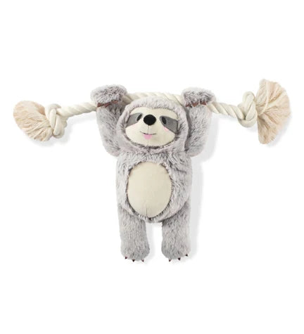 PetShop by Fringe Studio Girlie Sloth on a Rope Plush Dog Toy