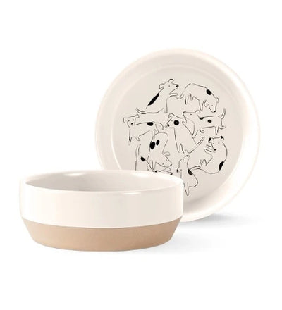 PetShop by Fringe Studio Nosey Dog Spot Stoneware Bowl