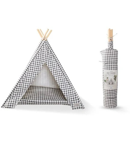 PetShop by Fringe Studio Painted Gingham Tee Pee with Pillow