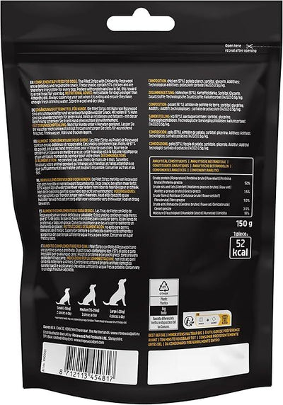 Pets Unlimited Chicken Filet Strips Large Dog Treats 150g