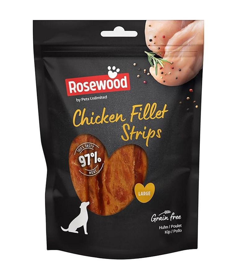 Pets Unlimited Chicken Filet Strips Large Dog Treats 150g