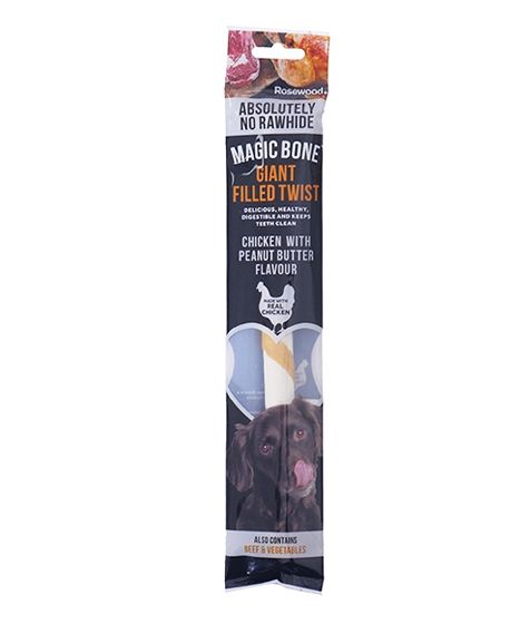 Rosewood Magic Bone Giant Filled Twist Dog Treats 70g