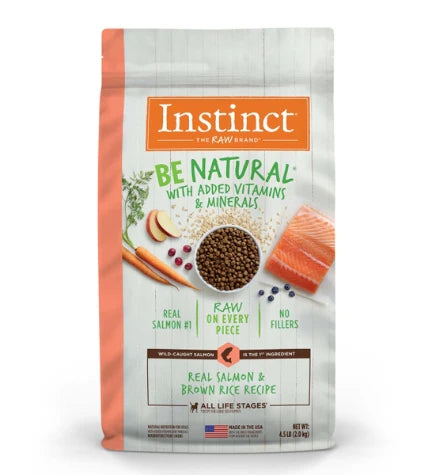 Instinct Raw Be Natural Kibble Salmon & Brown Rice Dry Dog Food