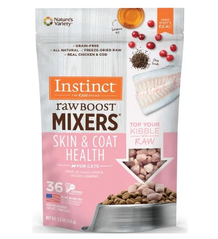 Instinct Raw Boost Mixers Skin & Coat Health Freeze Dried Cat Food Topper