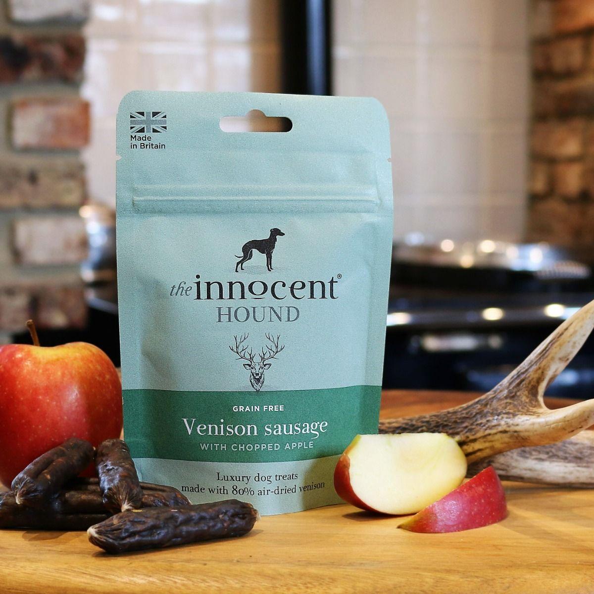 The Innocent Hound Venison with Chopped Apple Dog Sausages 7pcs