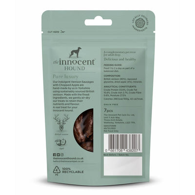 The Innocent Hound Venison with Chopped Apple Dog Sausages 7pcs