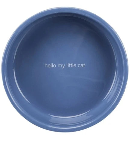 Trixie Ceramic Blue & Cream Cat Bowl for Short-Nosed Breeds