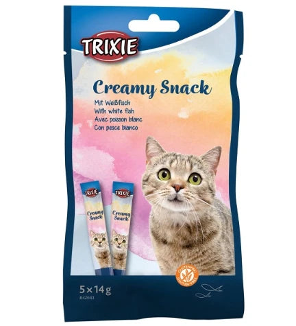 Trixie Creamy Snack with White Fish Cat Treats 5X14G