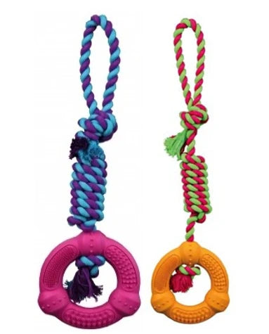 Trixie Denta Fun Ring with Hand Loop Toy for Dogs