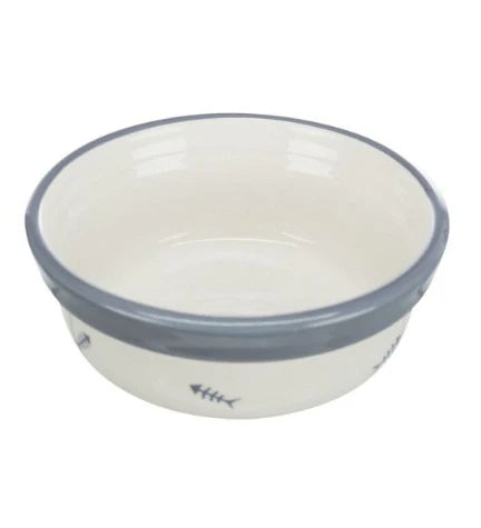 Trixie Fishbone Design Ceramic Bowl for Cats