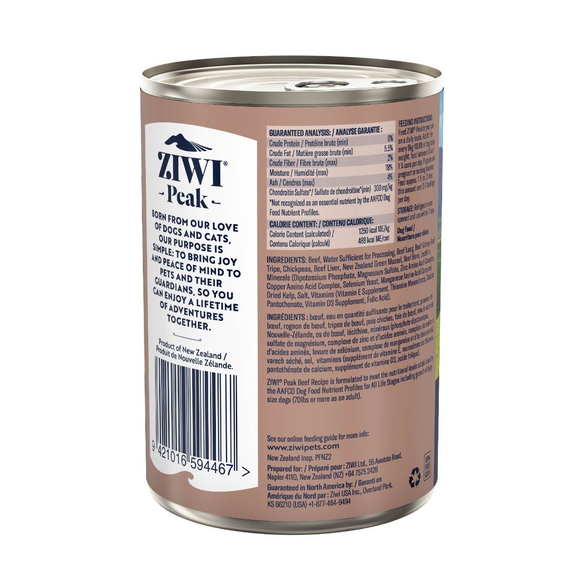 ZIWI Peak Beef Recipe Wet Dog Food