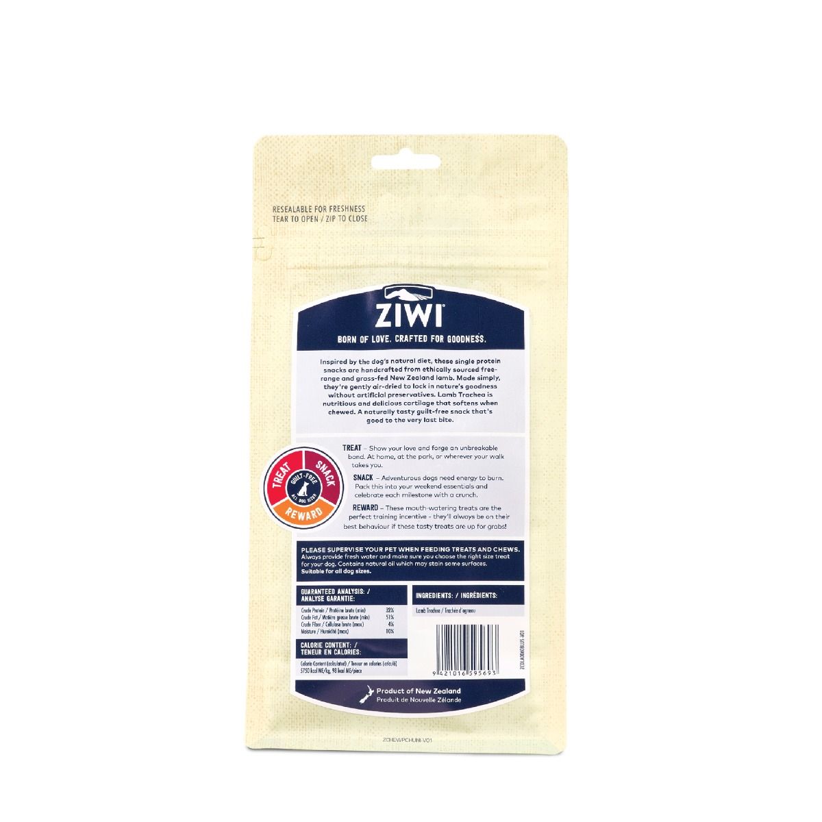 ZIWI Peak Lamb Trachea Dog Treats 60g