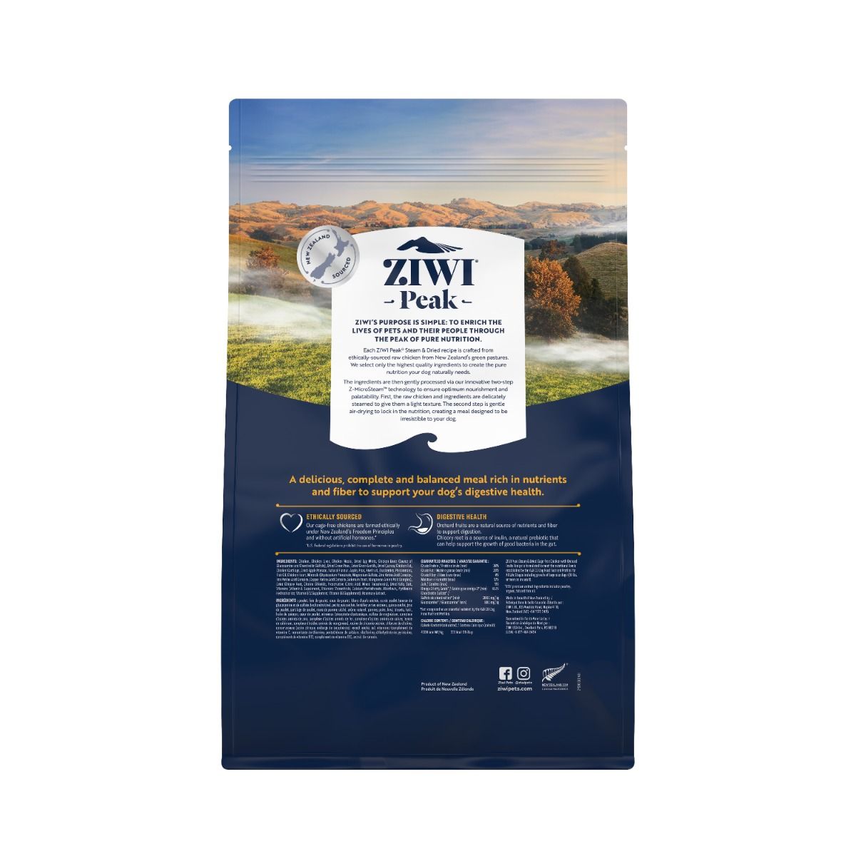 ZIWI Peak Steam & Dried Cage-Free Chicken with Orchard Fruits Recipe Dry Dog Food