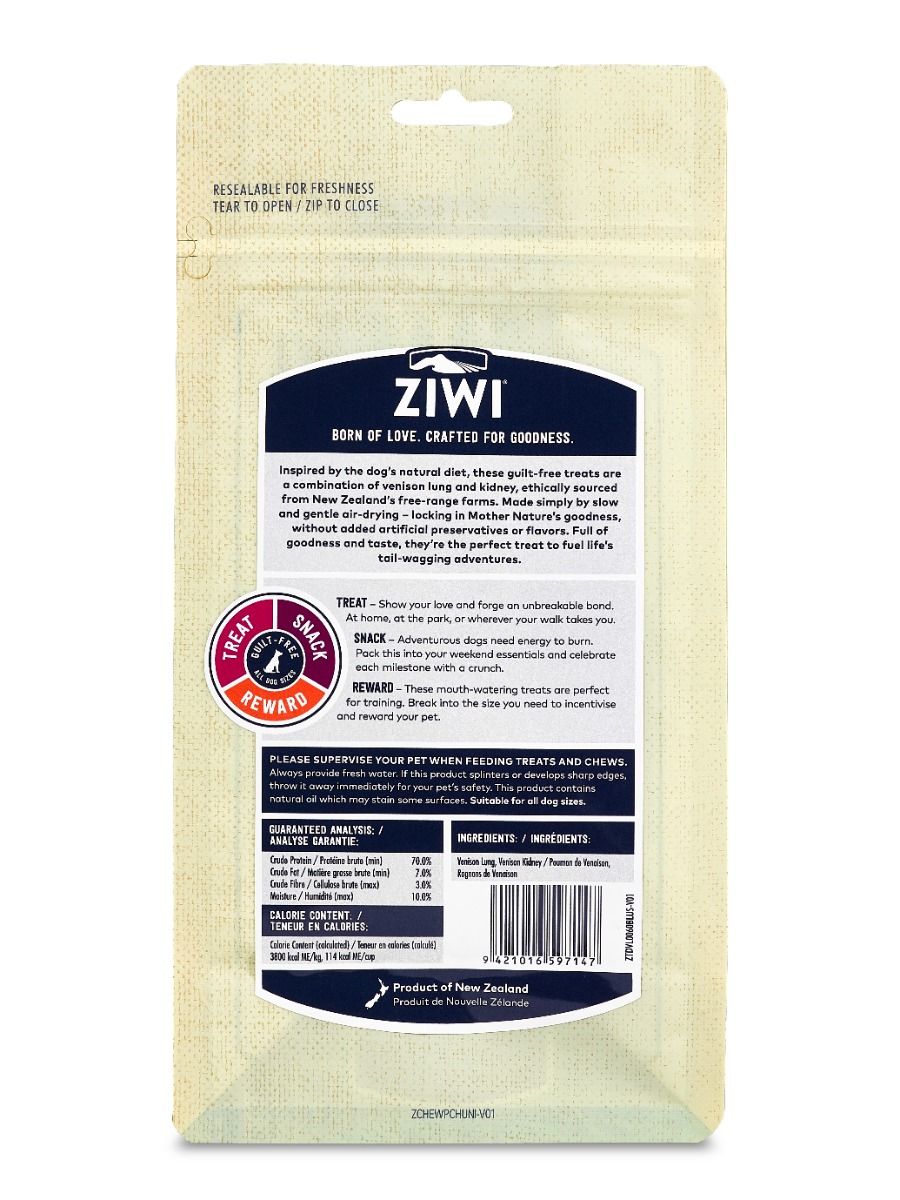ZIWI Peak Venison Lung & Kidney Dog Treats 60g