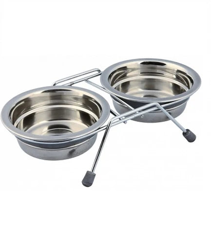 Trixie Eat on Feet Anti-Rattle Steel Bowl Set for Dogs