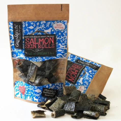 Green&Wilds Salmon Skin Rolls Dog Treats 50G