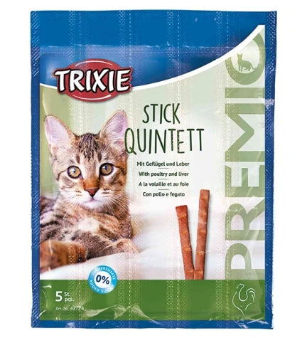 Trixie Premio Stick Quintett Poultry & Liver Cat Treats 5G