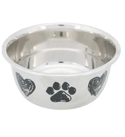 Trixie Paw & Heart Design Stainless Steel Bowl for Dogs