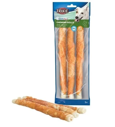 Trixie Denta Fun 3 Chicken Chewing Rolls Dog Chews 140G