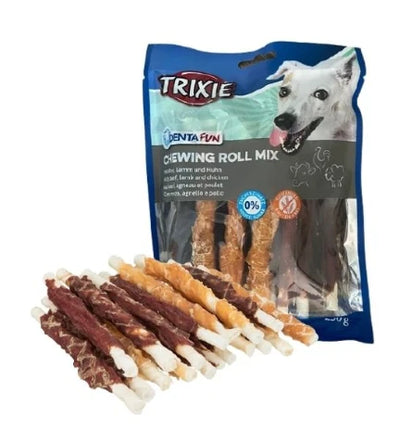 Trixie Denta Fun Chewing Roll Mix Dog Chews 250G