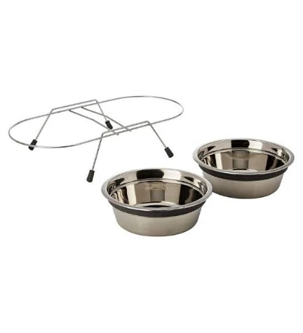 Trixie Eat on Feet Anti-Rattle Steel Bowl Set for Dogs