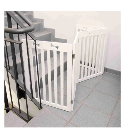 Trixie White Wooden 4-Part Barrier for Dogs