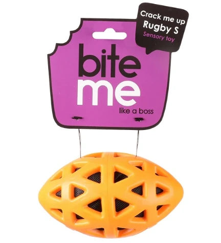 Ebi Bite Me 'Crack Me Up' Rugby Sensory Dog Toy