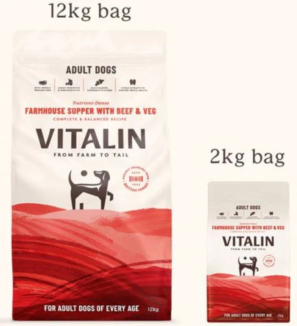 Vitalin Farmhouse Supper with Beef and Veg Dog Dry Food