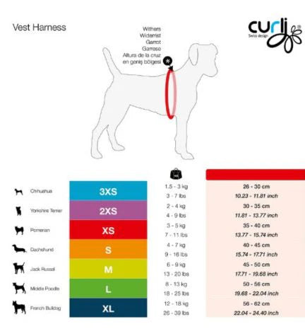 Curli Vest Harness Merino with Curli Clasp for Dogs