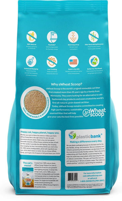 sWheat Scoop Original All Natural Wheat Blend Fast Clumping Cat Litter